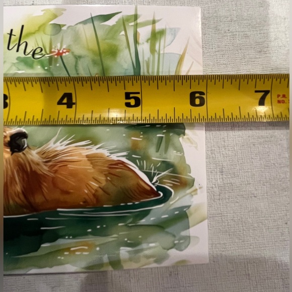 Vintage Capybara Art Print postcard with Inspirational Quote. So cute! Frameable - Picture 4 of 5